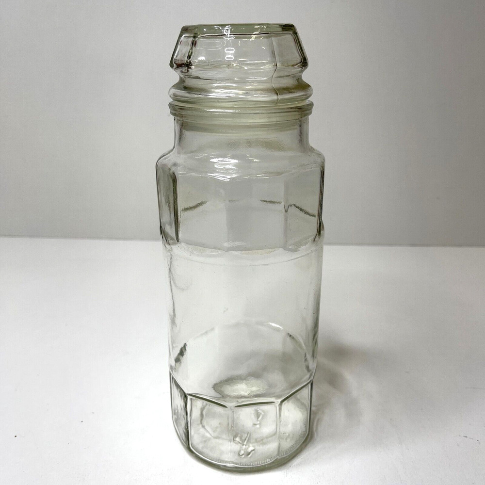 Vintage Planters Peanuts Collectible Glass Jar with Top Hat Glass Lid